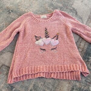 Btween Girls Pink Unicorn Sweater